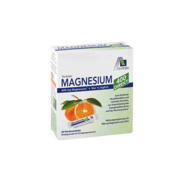 Avitale Magnezij direkt 400 mg, z okusom pomaranče 50 vrečic
