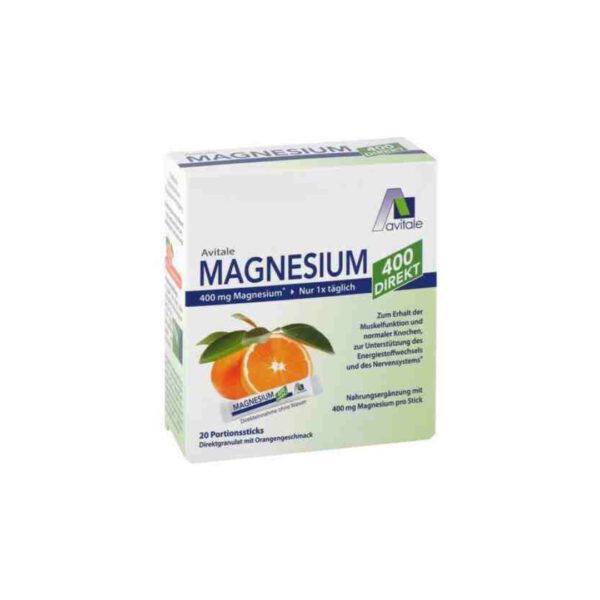 Avitale Magnezij direkt 400 mg, z okusom pomaranče 20 vrečic