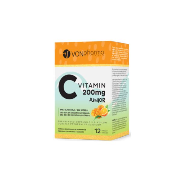 VONpharma VITAMIN C 200 mg JUNIOR gel za direktno uporabo (12 gelov)